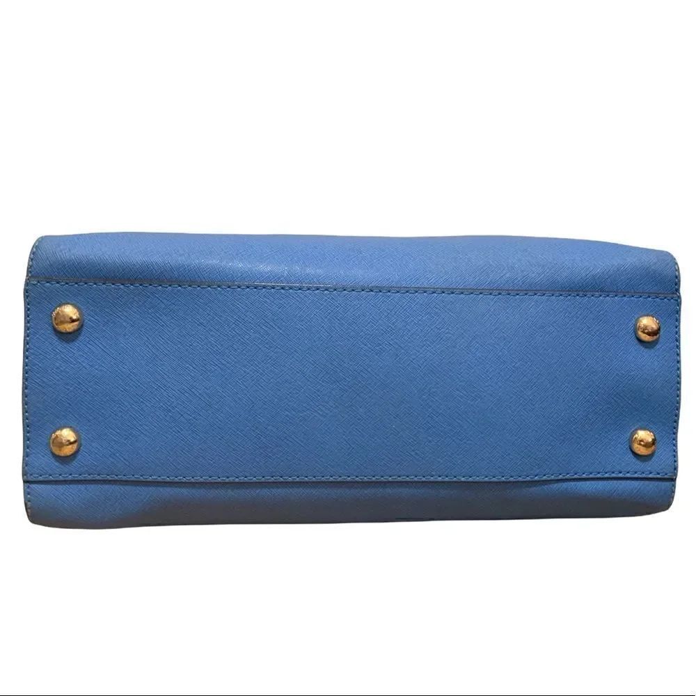 ❤️SOLD❤️MICHAEL Michael Kors Hamilton Heritage Blue PadLock Saffiano Leather Bag - Picture 10 of 10